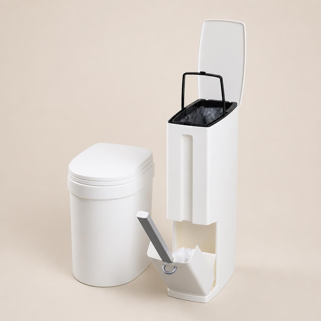 Toilet Brush and Bin Set