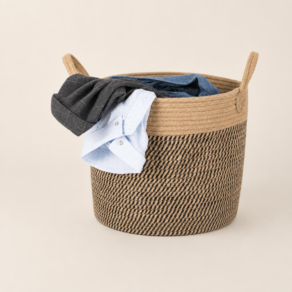Cotton and Linen Laundry Basket
